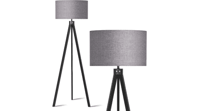 LEPOWER Wood Tripod Floor Lamp