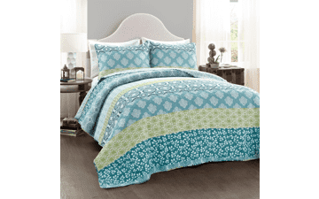 Lush Decor Bohemian Stripe Cotton Quilt Cover Set