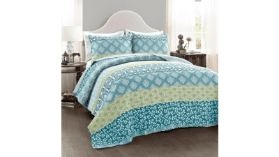 Lush Decor Bohemian Stripe Cotton Quilt Cover Set