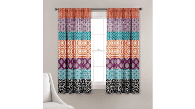 Lush Decor Bohemian Stripe Window Curtain Panel Set