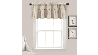 Lush Decor Linen Button Farmhouse Valance