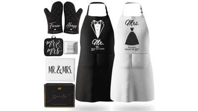 Mr and Mrs Aprons for Couples Gifts