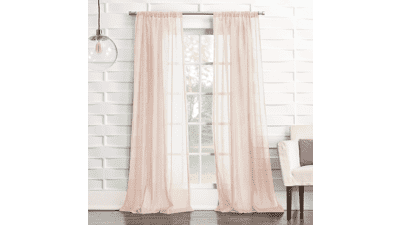 No. 918 Tayla Crushed Texture Semi-Sheer Rod Pocket Curtain Panel