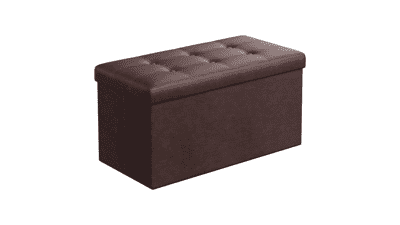 SONGMICS 30 Inches Folding Storage Ottoman Bench