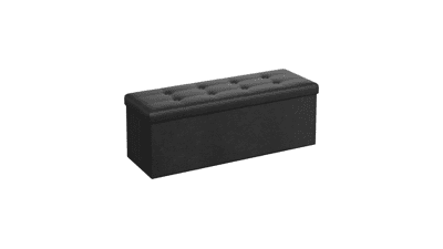 SONGMICS 43 Inches Folding Storage Ottoman Bench