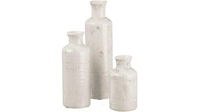 Sullivans White Ceramic Vase Set