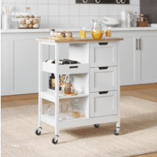 YITAHOME Small Solid Wood Top Kitchen Island Cart