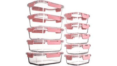 10 Pack Glass Food Storage Containers