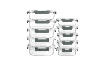 [10-Pack] Glass Meal Prep Containers