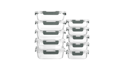 [10-Pack] Glass Meal Prep Containers