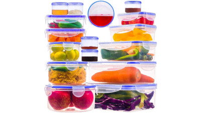 32 Pcs Large Plastic Food Storage Containers