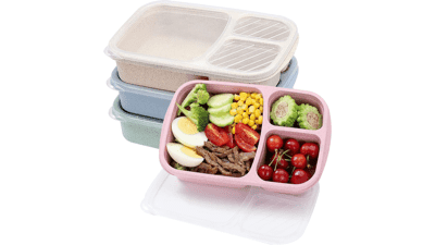 4 Pack Bento Lunch Box Set