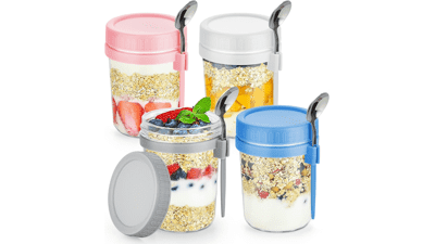4 Pack Overnight Oats Containers