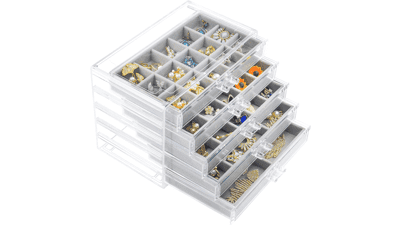 Acrylic Jewelry Box with 5 Drawers