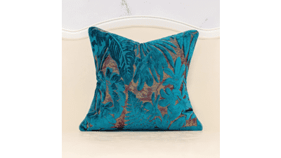 Alerfa 20 x 20 Inch Light Blue Square Maple Leaf Pillow