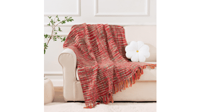 BATTILO HOME Red Throw Blanket