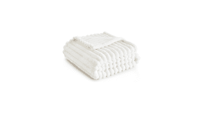 Bedsure White Fleece Throw Blanket