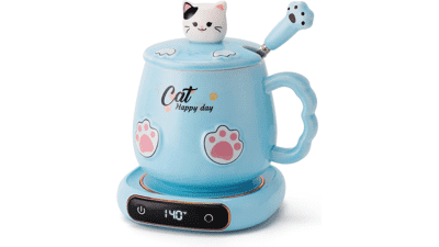Coffee Mug Warmer & Cat Mug Set