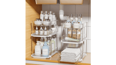 Delamu 2 Sets of 3-Tier Bathroom Organizer