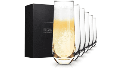 ELIXIR GLASSWARE Stemless Champagne Flutes