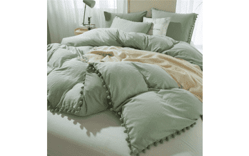 ETDIFFE Pom Pom Duvet Cover