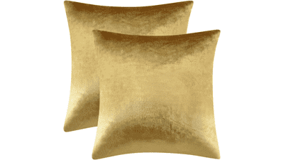 GIGIZAZA Gold Velvet Decorative Throw Pillow Covers