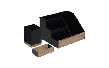 HBCY Creations 3 PIECE Black Metal Desk Organizer Set