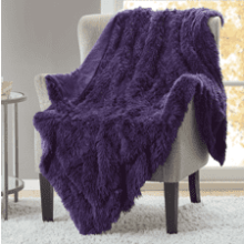 Hyde Lane Purple Fuzzy Throw Blanket