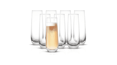 JoyJolt Milo Stemless Champagne Flutes Set