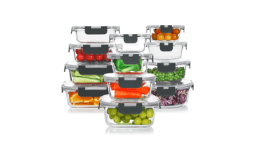 KOMUEE 24 Pieces Glass Food Storage Containers