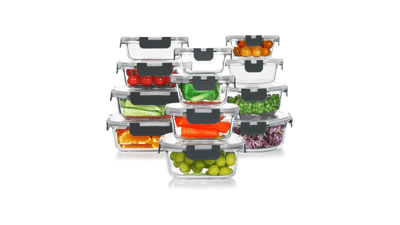 KOMUEE 24 Pieces Glass Food Storage Containers