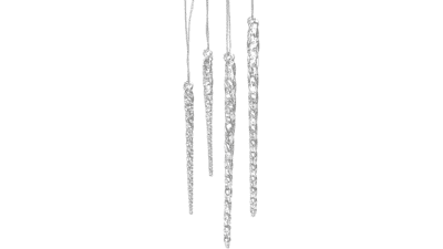 Kurt Adler Clear Glass Icicle Ornament Set