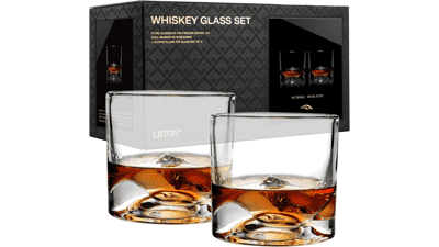 LIITON Denali Mountain Crystal Bourbon Whiskey Glasses