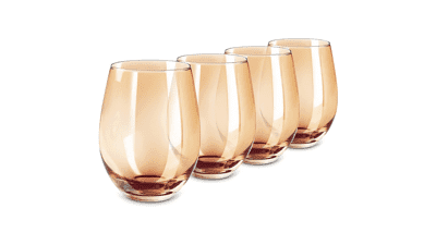 LUXU Amber Stemless Wine Glass (Set of 4)