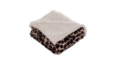 Lavish Home Giraffe Fleece Sherpa Blanket