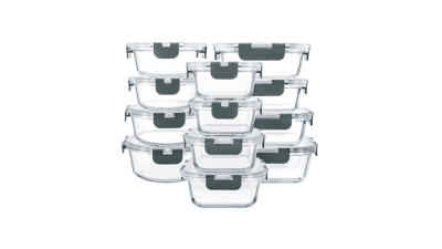 M MCIRCO 24-Piece Glass Food Storage Containers