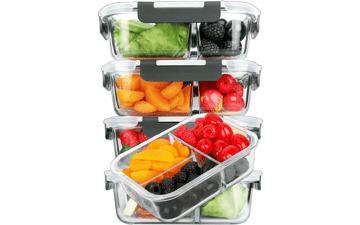 M MCIRCO 5-Pack Glass Meal Prep Containers