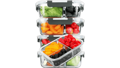 M MCIRCO 5-Pack Glass Meal Prep Containers