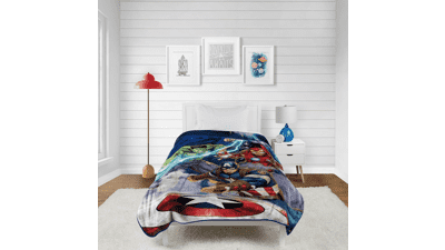 Marvel Avengers Blue Circle Fleece Plush Blanket