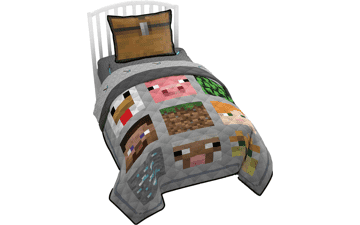 OETNAISAN Minecraft Twin Quilt & Sham Set