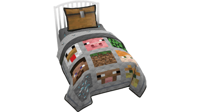 OETNAISAN Minecraft Twin Quilt & Sham Set