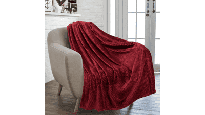 PAVILIA Waffle Fleece Throw Blanket