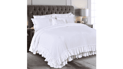 Queen's House Farmhouse Ruffled Comforter Set
