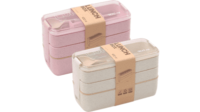 Rarapop 2 Pack Stackable Bento Box