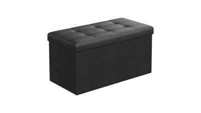 SONGMICS 30 Inches Folding Storage Ottoman Bench