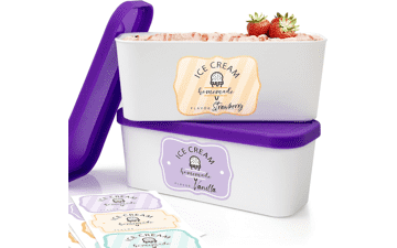 Set of 2 Reusable Ice Cream Tub Containers