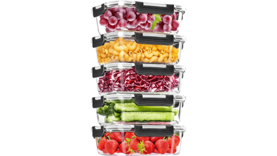 Skroam 5-Packs 36OZ Glass Food Storage Containers