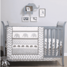 The Peanutshell Elephant Walk Crib Bedding Set