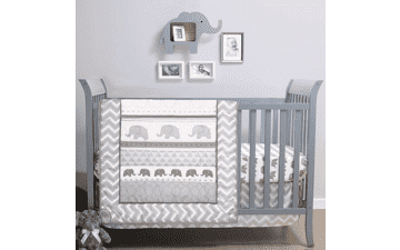 The Peanutshell Elephant Walk Crib Bedding Set