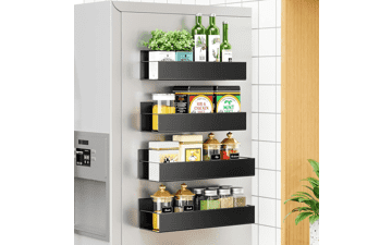 Vetacsion 4 Pack Moveable Fridge Magnetic Spice Racks